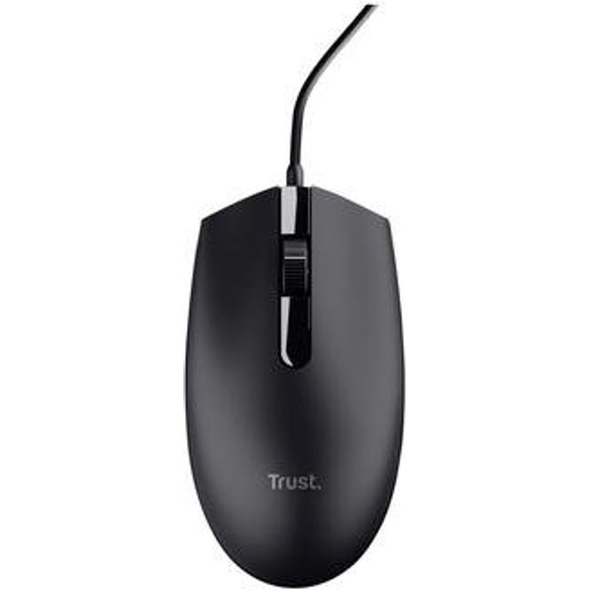 Mouse Trust TM-101, Design Ambidestro, 3 Botões, 1200 DPI, USB, Preto - 25295