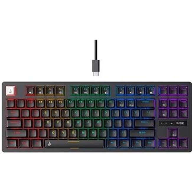 Teclado Mecânico Gamer Rise Mode GM2 Pro Black RGB Rainbow Switch Outemu Blue - RM-TCM-GM2-BBLUE