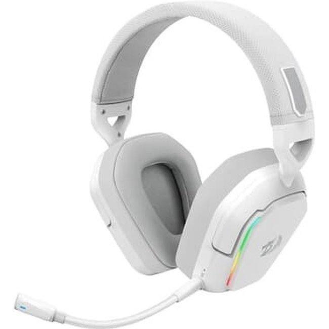Headset Gamer Sem Fio, Redragon Mira 7.1, RGB, Bluetooth, 2.4ghz, P3, Branco - H868W