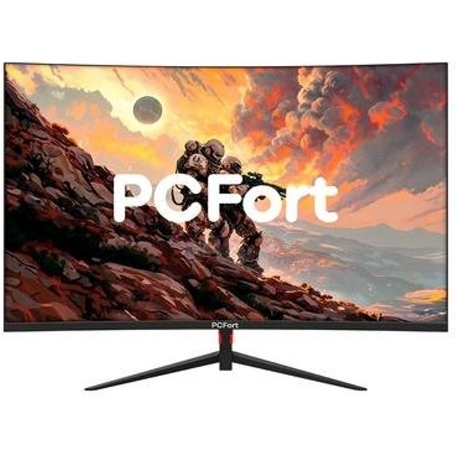 Monitor Gamer Curvo PCFort 27", Full HD, 100Hz, 1ms, HDMI e VGA, Ajuste de Ângulo, Preto - U27F100