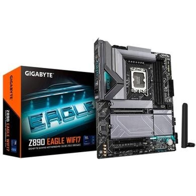 Placa-Mãe Gigabyte Z890 EAGLE WIFI7, Intel, ATX, DDR5, RGB, Wi-Fi 7, Bluetooth, Preto - Z890 EAGLE WIFI7