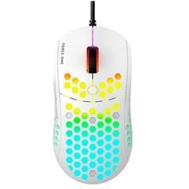 Mouse Gamer Force One Supernova, RGB, 20.000 DPI, Switches Huano, Sensor Optico, Branco - FR.MO.SP.01