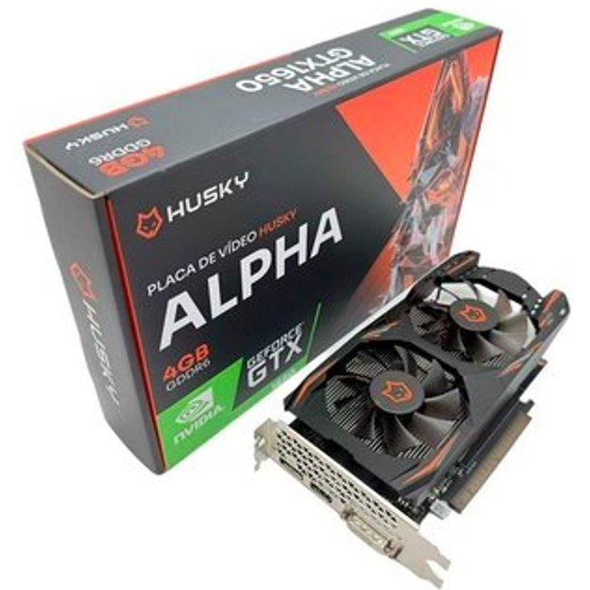 Placa de Vídeo Husky Alpha GTX 1650, 4GB GDDR6, 128-Bit, 896 CUDAs, Boost 1.59 GHz - HVG1650