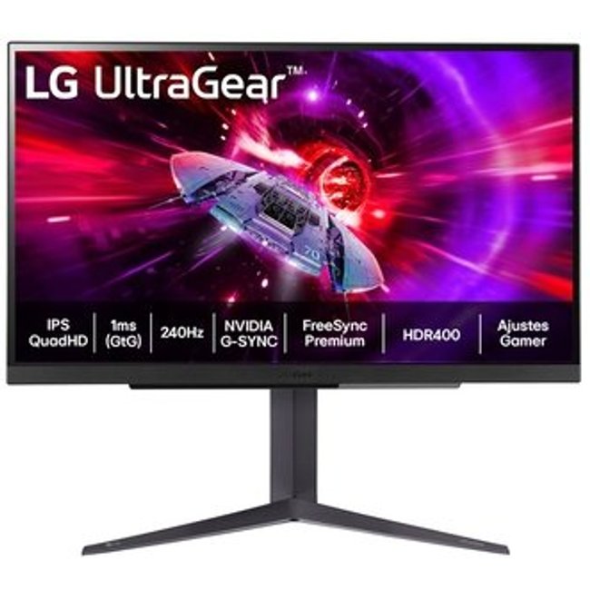 Monitor Gamer LG UltraGear 27", 2K QHD, 240Hz, 1ms, IPS, HDR400, FreeSync Premium, G-Sync - 27GR83Q