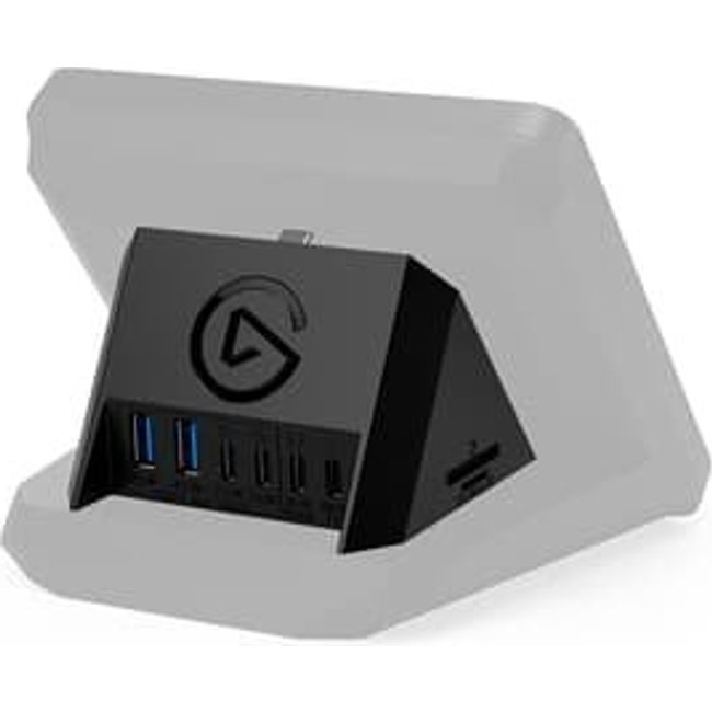 HUB USB Para Stream Deck + Elgato, 2 USB-C, 2 USB-A, Fornecimento de Energia, Leitor de Cartão SD e MicroSD, Mac e PC, Preto - 10GBN9901