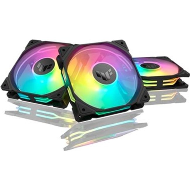 Kit com 3 Ventoinhas ASUS TUF Gaming TR120, 120mm, ARGB, Preto - 90DA0090-B00020