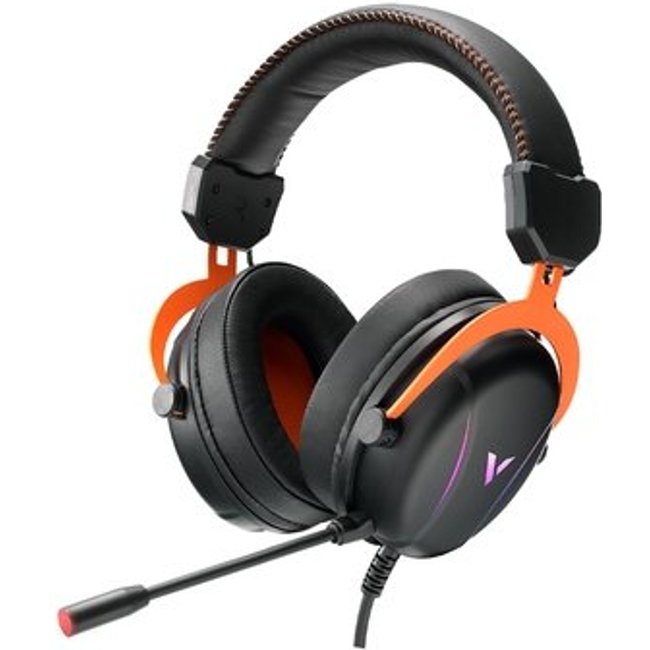 Headset Gamer Rapoo VH350S, RGB, Microfone com Cancelamento de Ruído, Preto e Laranja - VH350S