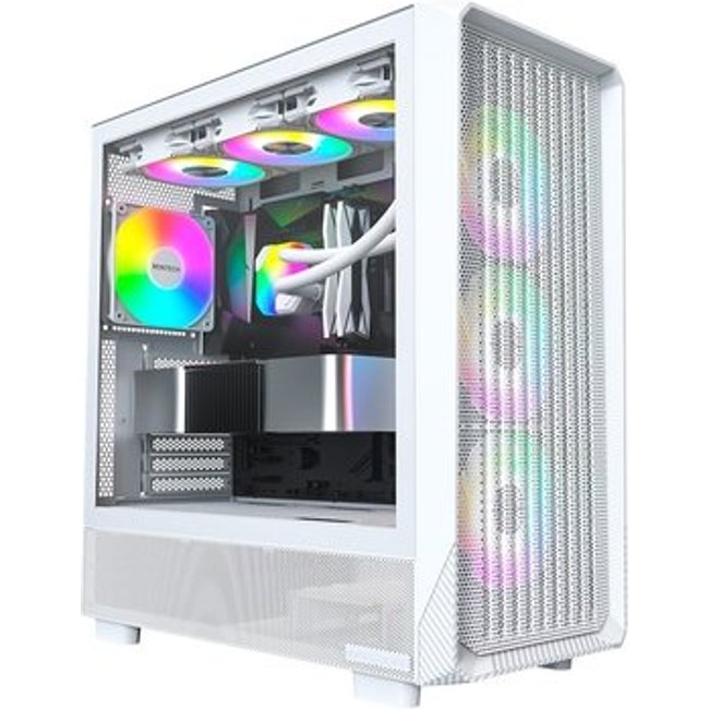 Gabinete Gamer Montech X5, Mid-Tower, Vidro Temperado, Com 4X Fans, Branco - X5WH