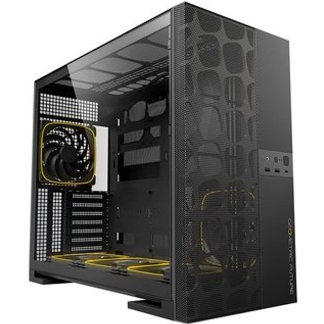 Gabinete Gamer Geometric Future Model 5 Vent, Mid Tower, ARGB, ATX, Lateral em Vidro, Mesh Frontal, com 5 Fans, Preto - GEO-M5VF-B