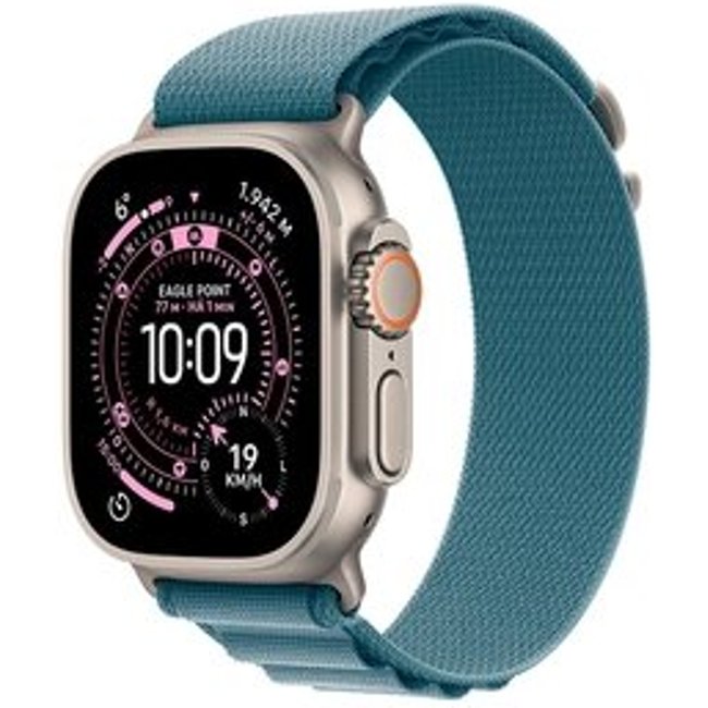 Apple Watch Ultra 3 GPS + Cellular, Caixa Natural de Titânio de 49 mm, Pulseira loop Alpina azul-clara, M - MEWM4BE/A
