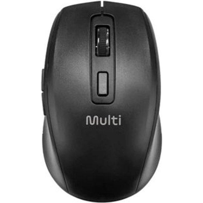 Mouse Sem Fio Multilaser MS750, Bluetooth, USB 2.4GHz, Recarregável, Clique Silencioso, 6 Botões, Preto - MO403
