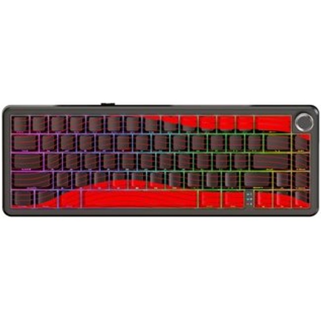 Teclado Mecânico Sem Fio Attack Shark X65 Pro HE, Magnetic Switch (Hall Effect), Black and Red Contour Line