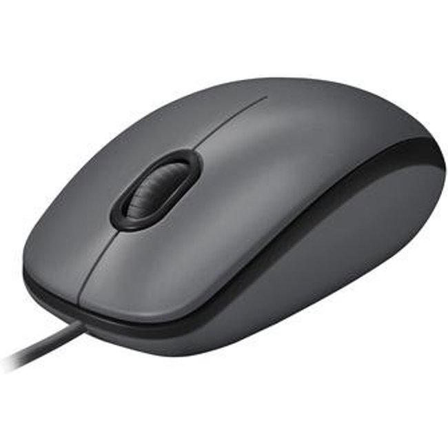 Mouse com fio USB Logitech M100 com Design Ambidestro e Facilidade Plug and Play, Cinza - 910-001601