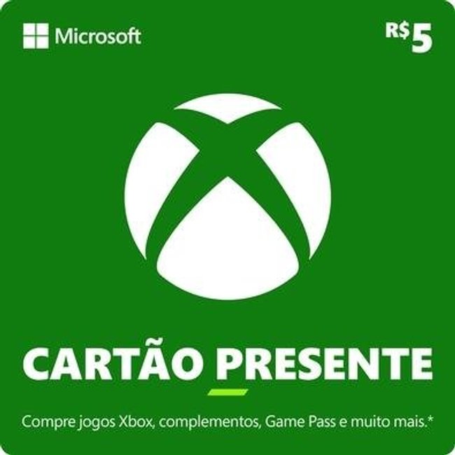 Gift Card Xbox: 5 Reais - Código Digital