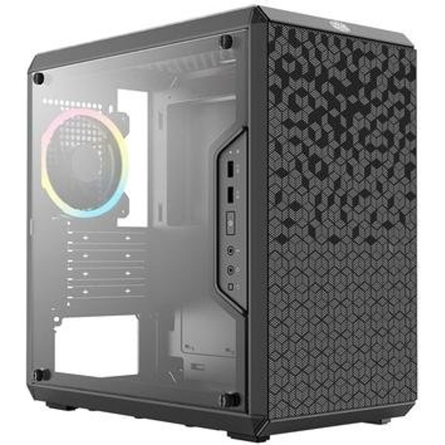 Gabinete Cooler Master MasterBox Q300L, Mini Tower, Rainbow, 1x Fan, Preto - MCB-Q300L-KANN-S01
