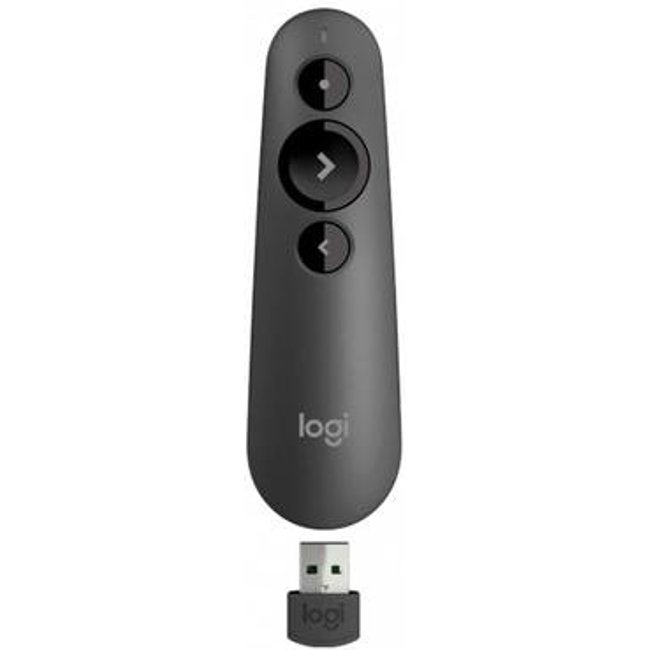 Apresentador sem fio Logitech R500s com Pointer Vermelho, USB ou Bluetooth, Personalizável, Pilha Inclusa - 910-006518