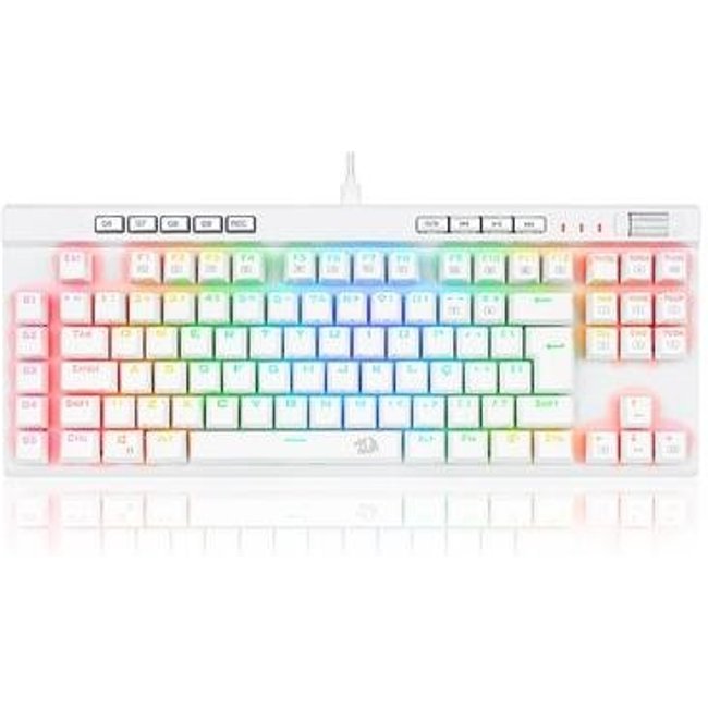 Teclado Óptico Gamer Redragon Magic-Wand PRO RGB, RGB, Switch Vermelho, ABNT2, 12 Teclas Multimídia, Branco - K587W-RGB-PRO (PT-RED)