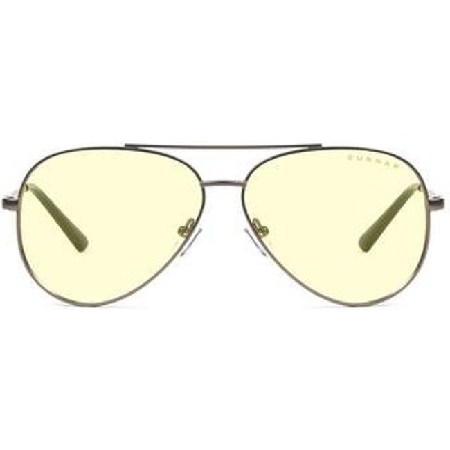 Óculos Gunnar Maverick com Filtro de Luz Azul, Âmbar Amarelo, Armação Gunmetal- MAV-05001