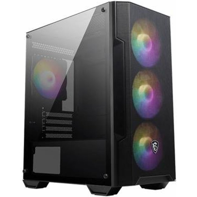 Gabinete Gamer MSI MAG Forge M100A, Mid Tower, Lateral em Acrílico, 4x FANs ARGB, M-ATX, Preto - M100A