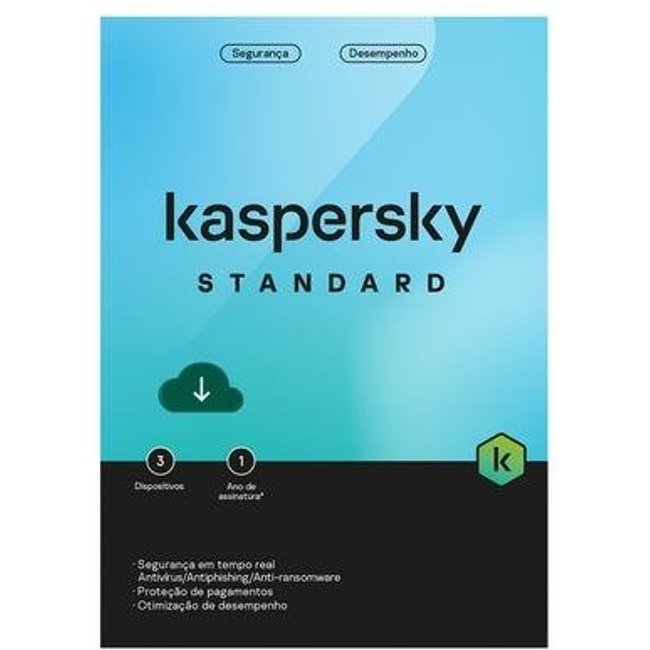Kaspersky Antivírus Standard 3 Dispositivos 1 Ano, Digital para Download - KL1041KDCFS