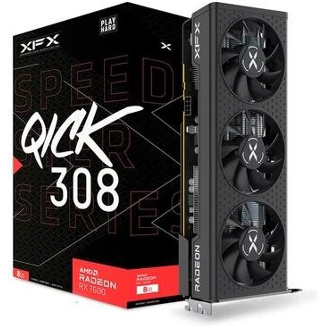 Placa de Vídeo RX 7600 Series Graphics Cards XFX AMD Radeon, 8GB GDDR6 - RX-76PQICKBY