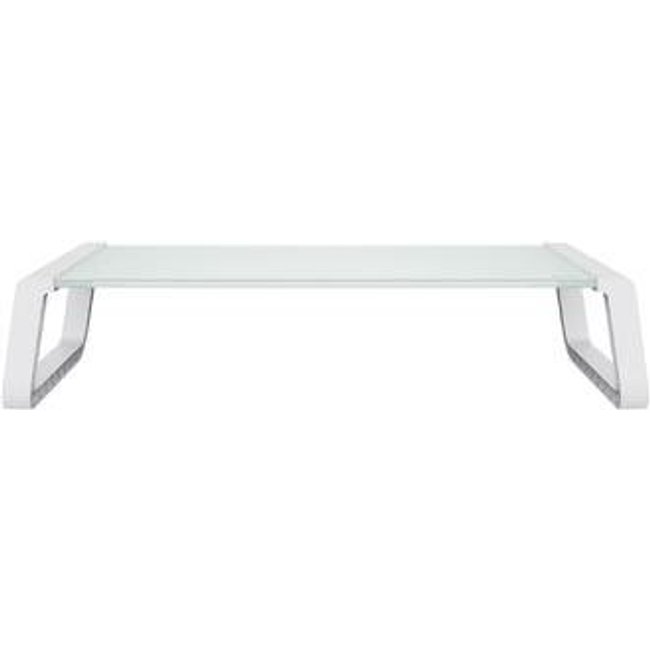 Suporte para Monitor Trust Monta, Vidro Temperado, Base Elevada, Organizador de Mesa, Branco - 25351