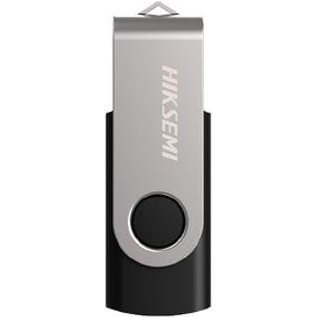 Pen Drive 64GB Hiksemi Rotary, USB 3.0, Preto e Prata - HS-USB-M200S-64G-U3
