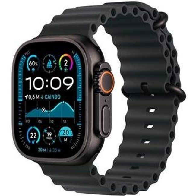 Apple Watch Ultra 2 GPS + Cellular, Caixa Preta de Titânio de 49 mm, Pulseira Oceano Preta - MX4P3BE/A