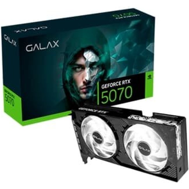 Placa de Vídeo GALAX RTX 5070 1-Click OC NVIDIA GeForce, 12GB, GDDR7, 192 Bit, Ray Tracing, DLSS 4 - 57NON7MDBROC