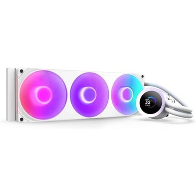 Water Cooler NZXT Kraken Plus 360 RGB v2, Com Display LCD de 1.54", Branco - RL-KR360-W2