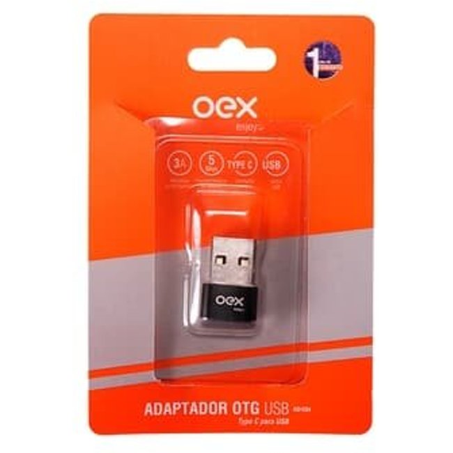 Adaptador OTG OEX AD204, USB Para Type-C, Preto - 485995