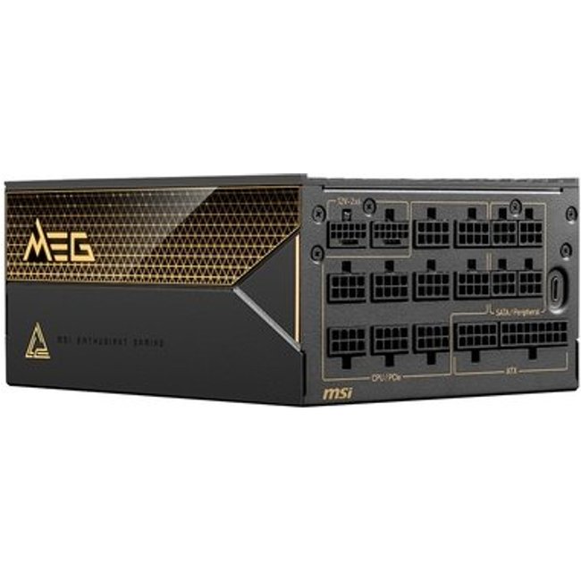 Fonte MSI MEG Ai1600T, 1600W, 80 Plus Titanium, Modular, PFC Ativo, Com Cabo, Preto - MEGAi1600TPCIE5