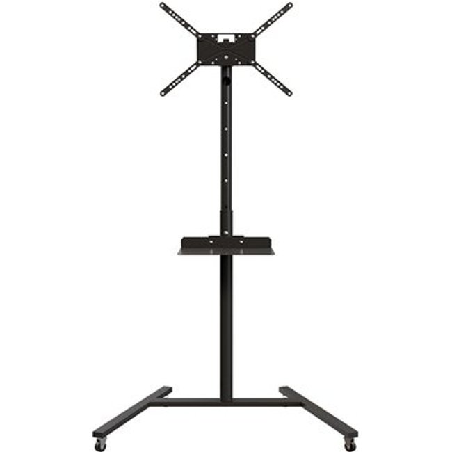 Pedestal de Chão para TVs de 19" a 56", com Rodízios, Bandeja e Ajuste de Altura, Preto - pedestal-class-pr