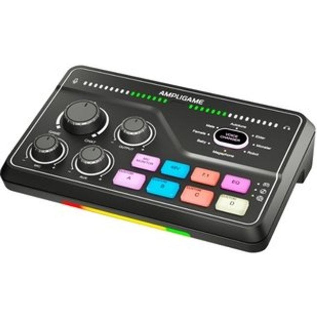 Placa de Som Gamer Fifine AmpliGame SC8, 7.1 Surround, RGB, Voice Changer, para PC/PS5 - SC8