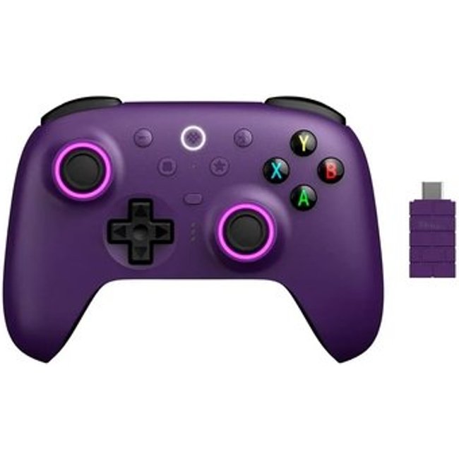 Controle Wireless 8BitDo Ultimate 2, Efeito Hall, 2.4G, com Dock, p/ PC e Android, Roxo - 81HE03