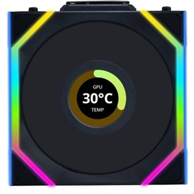 Ventoinha Lian Li UNI FAN SL LCD, 120mm, ARGB, Preta - 12SLLCD1W1B