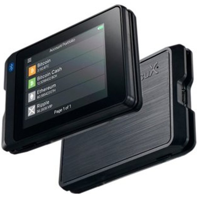 Carteira de Criptomoedas SecuX W20C-PLUS, USB, Bluetooth, Tela LCD, Inclui 2 Placas de Recuperação X-SEED, Preto - 98-011-010100