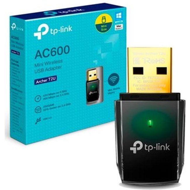 Adaptador Wireless TP-Link USB AC600 Archer T2U Nano