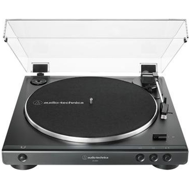 Toca Discos Audio-Technica, Acionamento por Correia, Plug Tipo C, Bivolt, Preto - AT-LP60X-BK