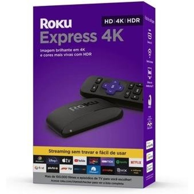 Dispositivo de Streaming Player Roku Express, 4K, Conversor Smart TV, HDMI, com Controle Remoto - 3940BR2