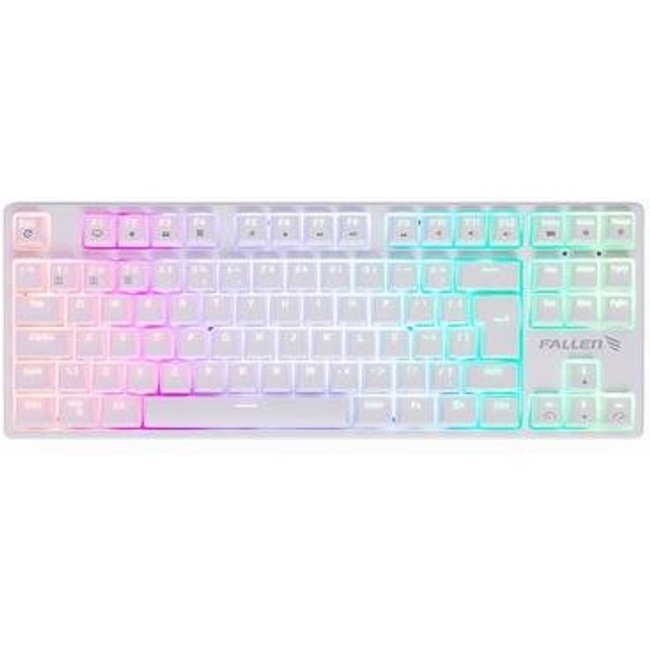 Teclado Mecânico Gamer Fallen Pantera Tkl, RGB, Switch Blue, Anti Ghosting, ABNT2, Branco - TE-FA-PA-BR-TK-SA