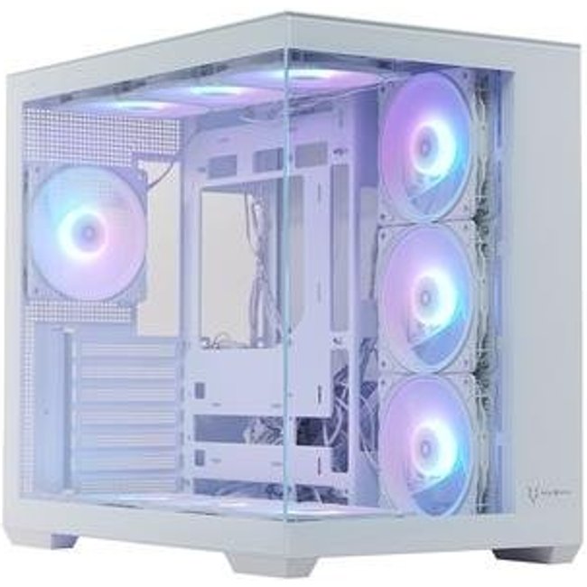 Gabinete Gamer Husky Dome 900, Mid Tower, Iluminação ARGB, ATX, Lateral e Frontal em Vidro, 10x Cooler Fan ARGB, Branco - HGN900BR