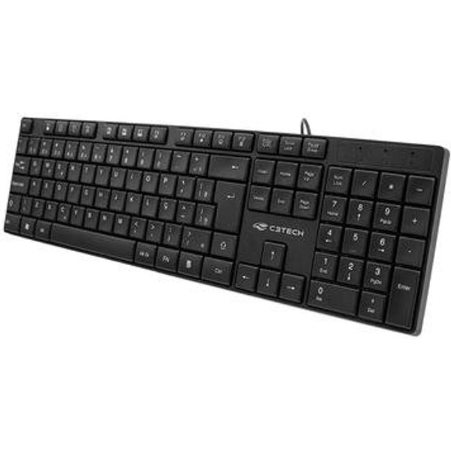 Teclado C3Tech, USB, ABNT2, Multimídia, Preto - KB-M11BK
