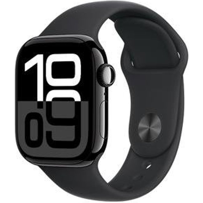 Apple Watch Series 10 GPS, Caixa Preta Brilhante de Alumínio de 42 mm, Pulseira Esportiva Preta, Tamanho M/G - MWWF3AM/A