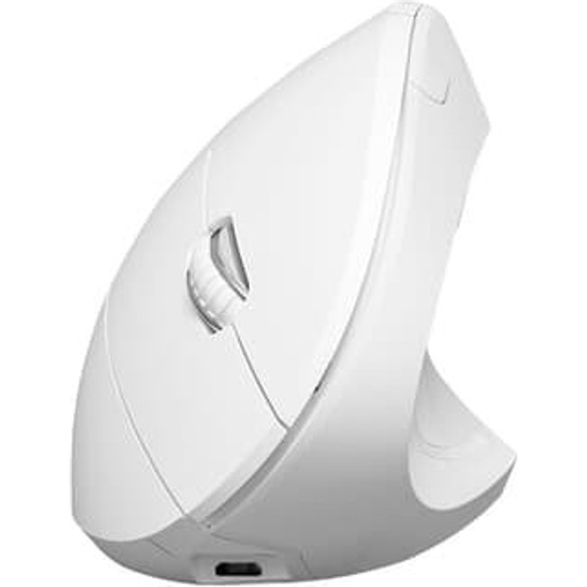 Mouse Sem Fio Vinik PM300, Vertical, Ergonômico Ortopédico, 2.4 GHz, Power Fit, 1600 DPI, Recarregável, Branco - 265455