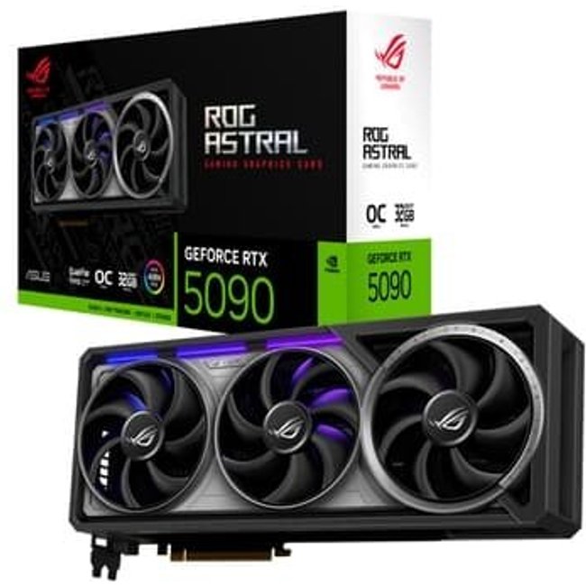 Placa de Vídeo ASUS RTX5090 ROG Astral Gaming OC NVIDIA GeForce, 32GB, GDDR7, ARGB, G-Sync, Ray Tracing, DLSS 4, HDR - 90YV0LW0-M0NA00