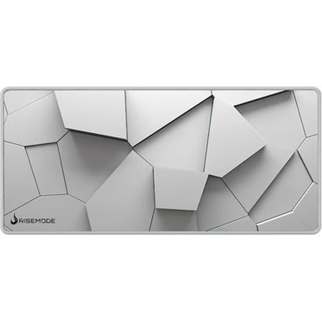 Mousepad Gamer Rise Mode 3D 02, Estendido Pro 900x400mm, Borda Costurada, Branco - RM-MPP-3D2-W
