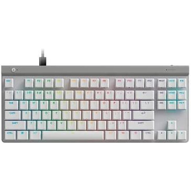 Teclado Mecânico Gamer Logitech G515 com Design TKL, RGB LIGHTSYNC e Switch GL Brown Tactile, USB-C Removível, Branco - 920-012869