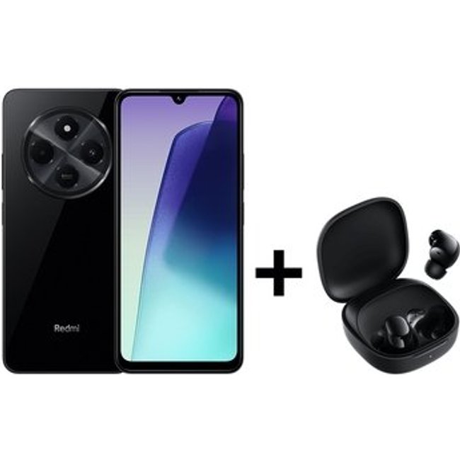 Kit Smartphone Xiaomi Redmi 14c Br, 256GB, 4+4GB RAM Virtual, Octa Core, Tela 6.88", Preto + Fone Bluetooth Xiaomi - CMB401PRE-F