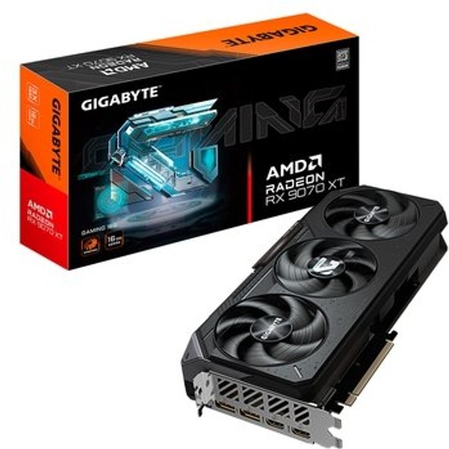 Placa de Vídeo RX 9070 XT GAMING 16G AMD Radeon Gigabyte, 16GB, GDDR6, 256bits, RGB - GV-R9070XTGAMING-16GD